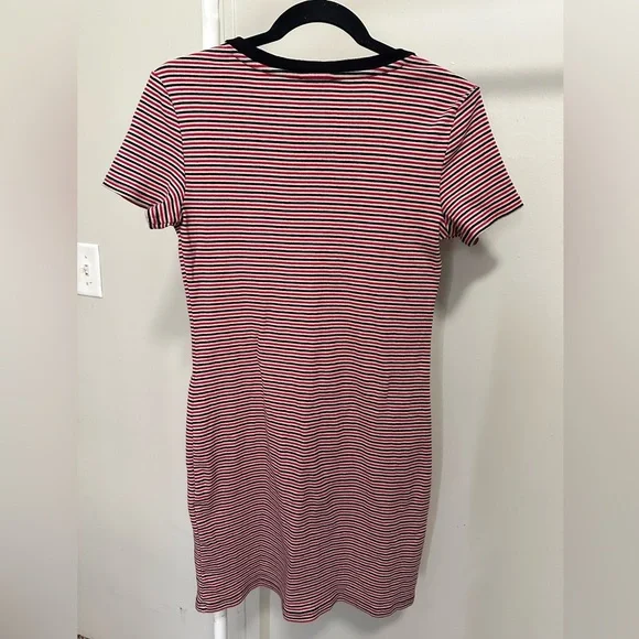 Calvin Klein Red Striped Bodycon Mini Dress with Logo size small - Picture 4 of 5